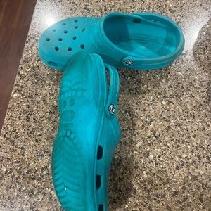 Teal crocs men 8